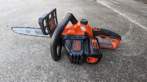 Hero image of the BLACK + DECKER 40V MAX 12-inch Cordless Chainsaw