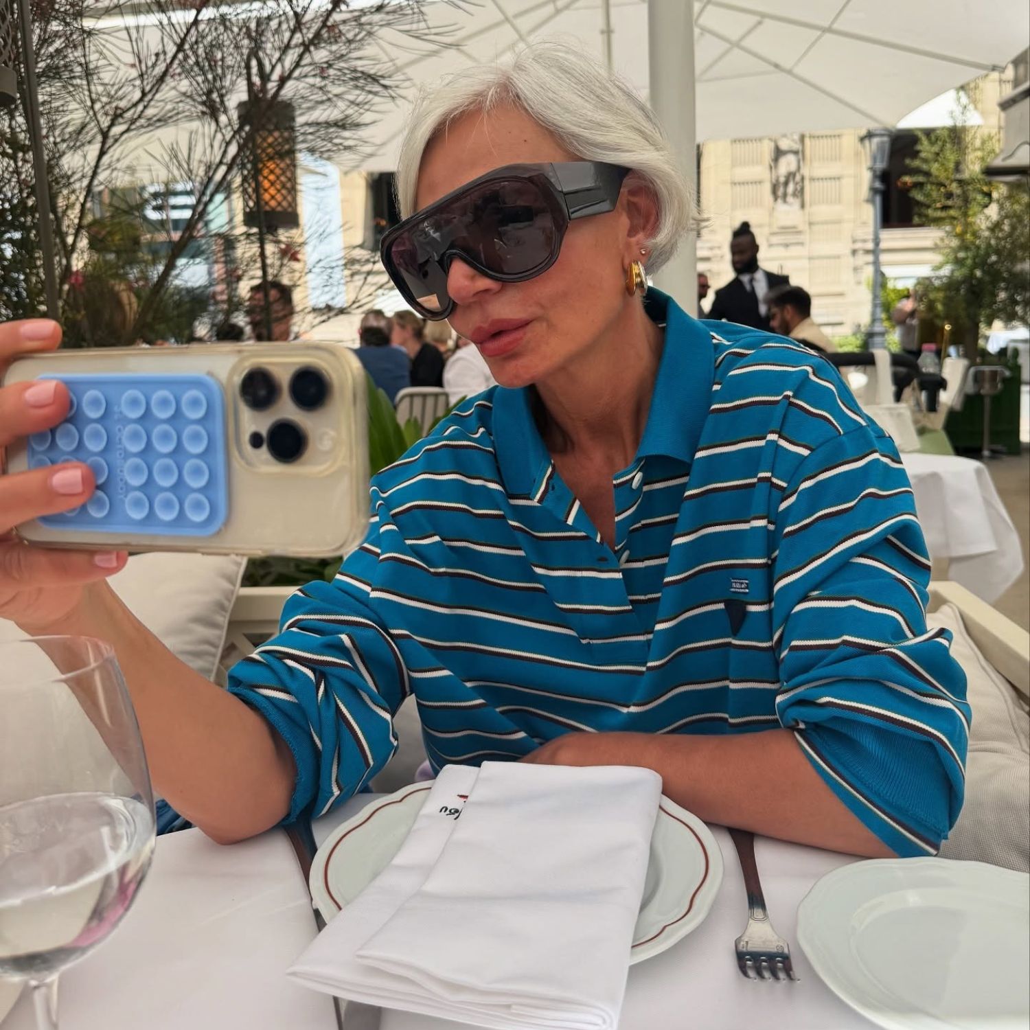 @greceghanem wearing rugby shirts with jeans