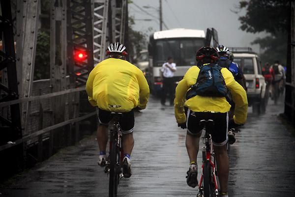 While rain capes were donned the precipitation continued to fall.