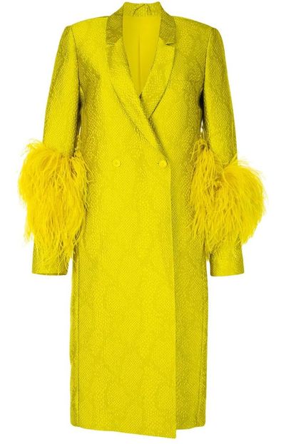 LAPOINTE Feather Trimmed Coat
