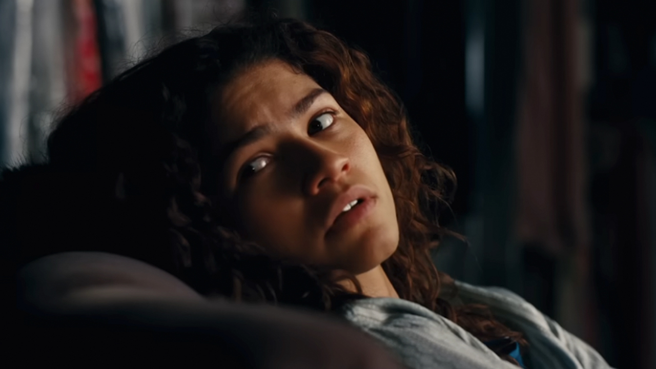 Zendaya looking over her shoulder in Euphoria