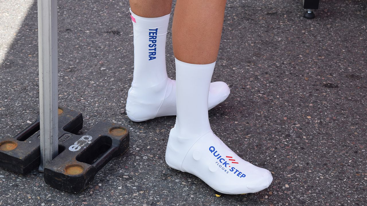 Each of the Quick-Step Floors riders have custom over shoes