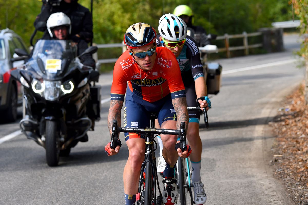 Grega Bole (Bahrain-Merida) on the attack