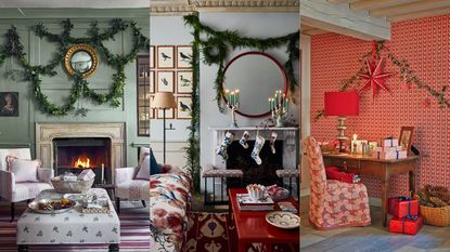 A composite of Christmas wall decor ideas