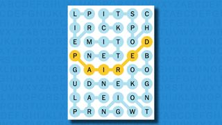 NYT Strands answers for game #75 on a blue background