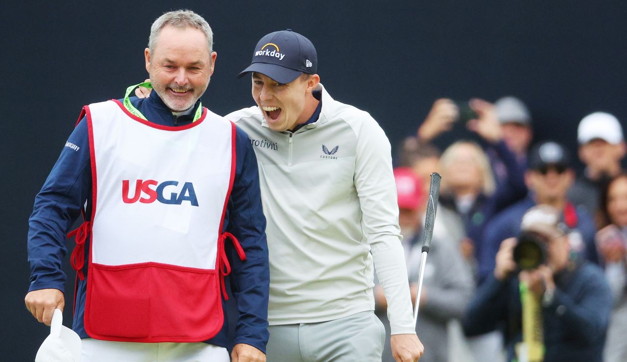 Fitzpatrick and Foster celebrate following the US Open