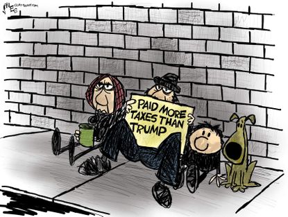 Political Cartoon U.S. Trump taxes