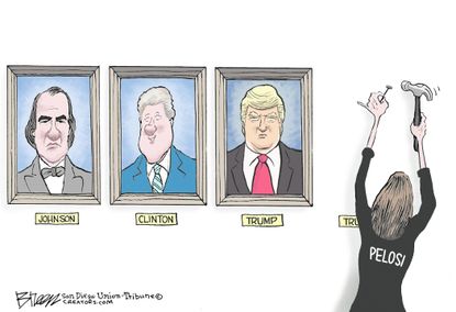 Political Cartoon U.S. Trump second impeachment Pelosi