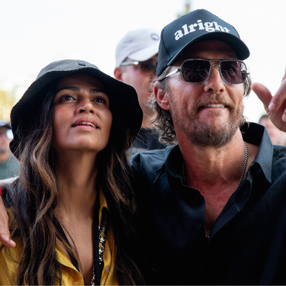 Camila Alves McConaughey (L) and Matthew McConaughey attend weekend one, day two of Austin City Limits Music Festival at Zilker Park on October 07, 2023 in Austin, Texas.