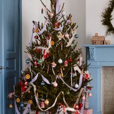 ikea christmas tree with ornaments