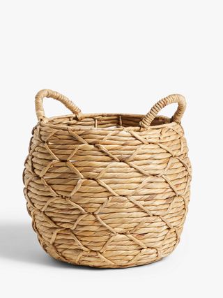 Patterned Weave Water Hyacinth Planter