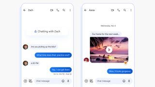 Screenshots of Google Messages on Android