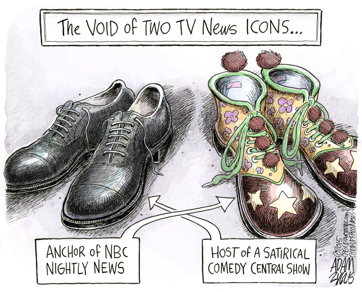 Editorial cartoon U.S. news anchors