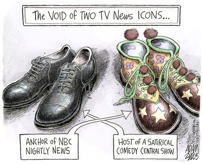 Editorial cartoon U.S. news anchors