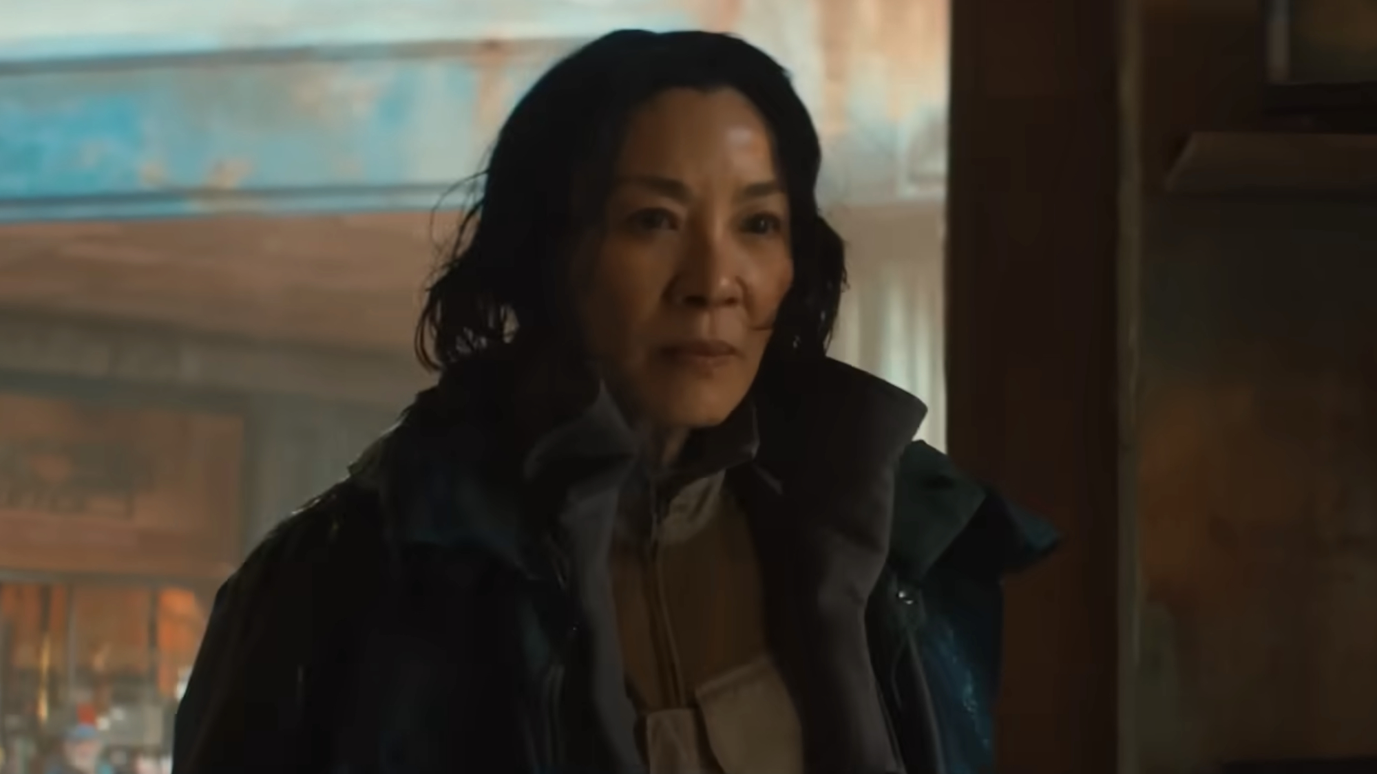 Olwen (Michelle Yeoh) looks ahead in Blade Runner 2099.