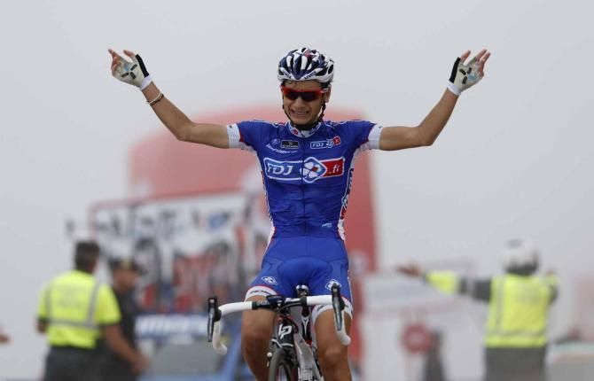 Kenny Elissonde (FDJ) seals victory on the Angliru.