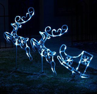 LED Acrylic Reindeer and Sleigh