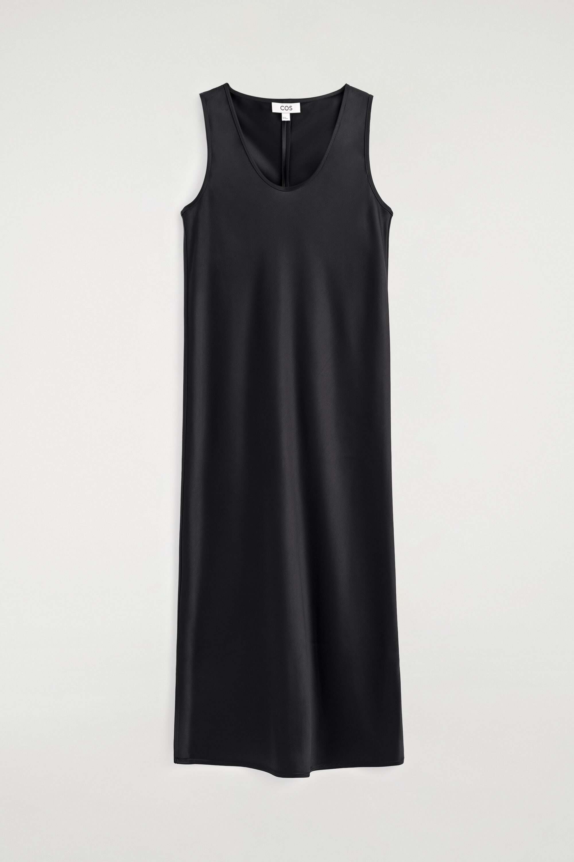 Scoop-Neck Satin Midi Dress