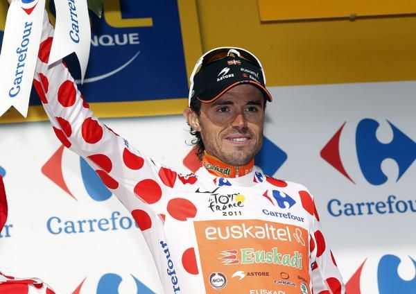 Samuel Sanchez wrapped up the king of the mountains classification on Alpe d'Huez