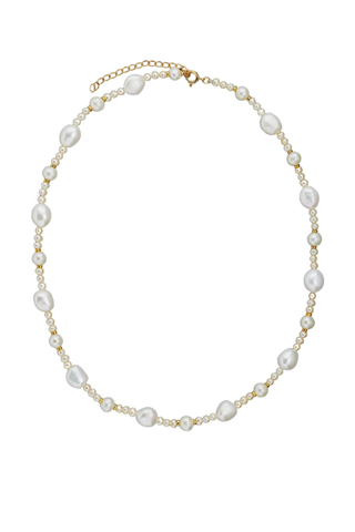 Isobelle 18ct Yellow Gold Vermeil-Plated 925 Sterling-Silver and Baroque Pearls Necklace