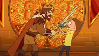King fighting Morty on Rick and Morty on Adult Swim