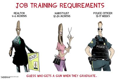 Editorial Cartoon U.S. police officers guns