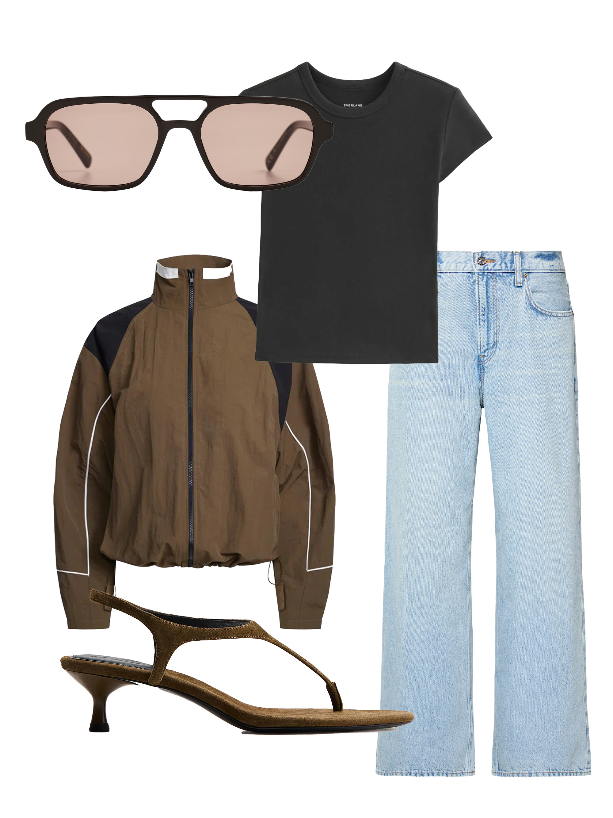 Baggy jeans and sporty jacket outfit