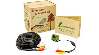 Product shot of Green Feathers Wildlife 700TVL Wired -one of the best bird box cameras