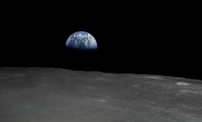 Earth pictured from the dark side of the moon.