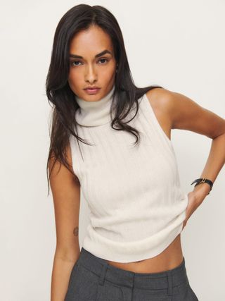 Rowyn Cashmere Turtleneck Tank