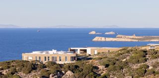 Peninsula House on Greek island Antiparos, from a distance