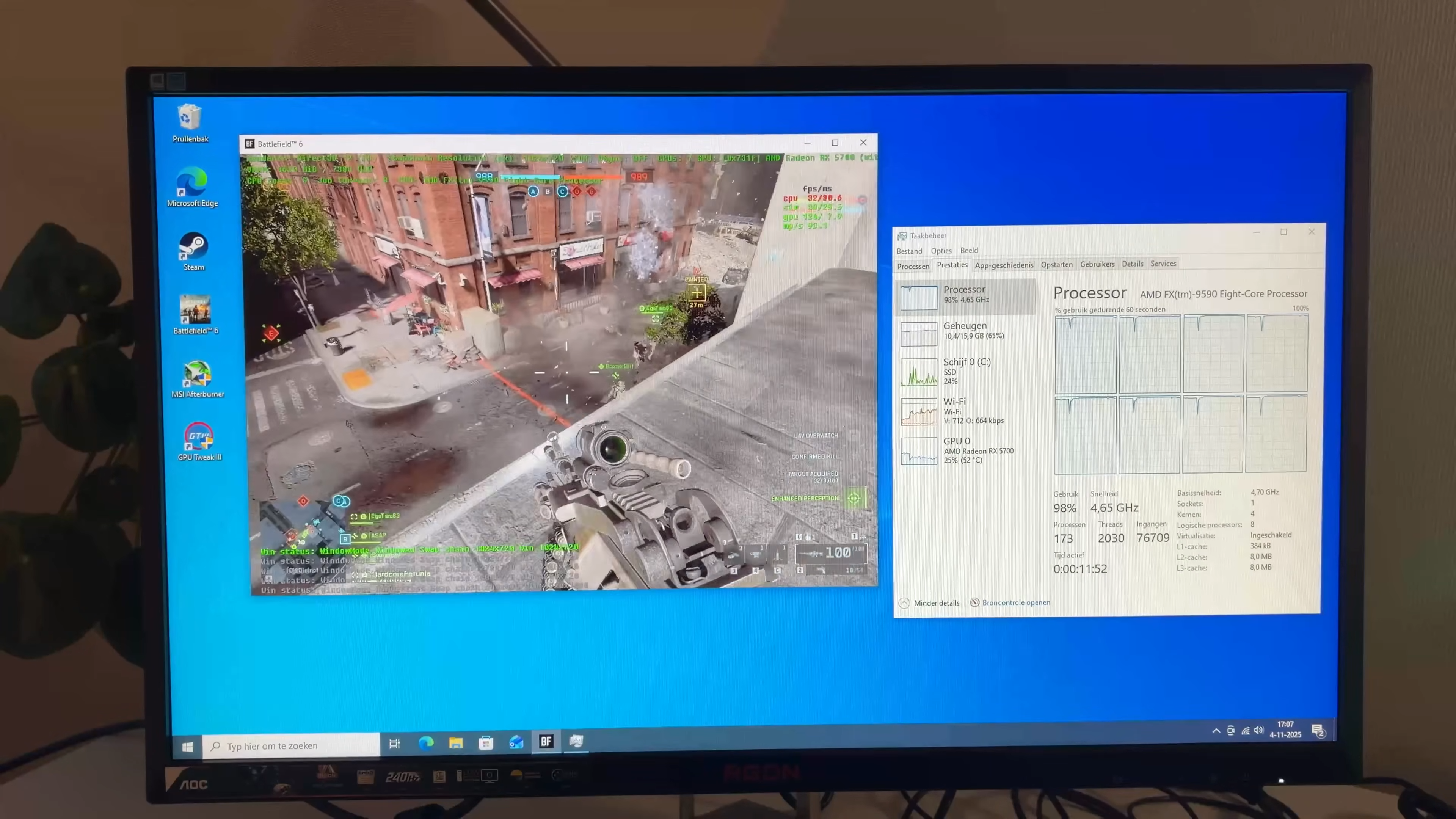 Battlefield 6 running on an FX-9590 and RX 5700