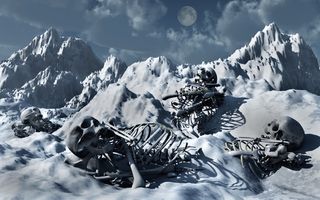 Ancient alien humanoid skeletons in Antarctica.