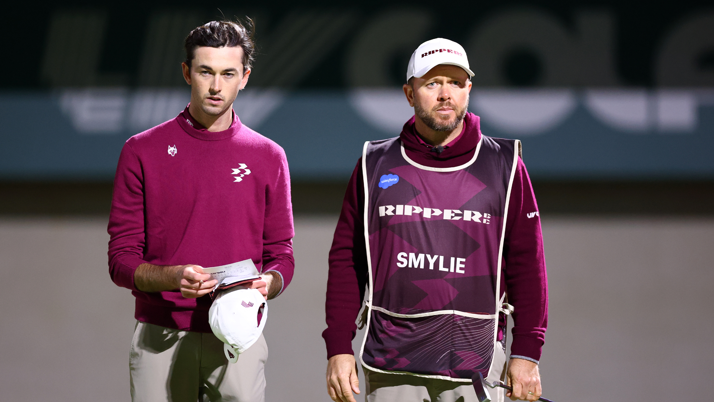 Elvis Smylie and his caddie at LIV Golf Riyadh
