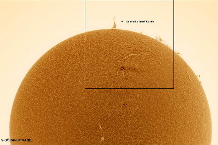 Eiffel Tower prominence on sun