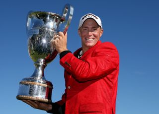 Alex Noren holds the European Masters trophy in 2009