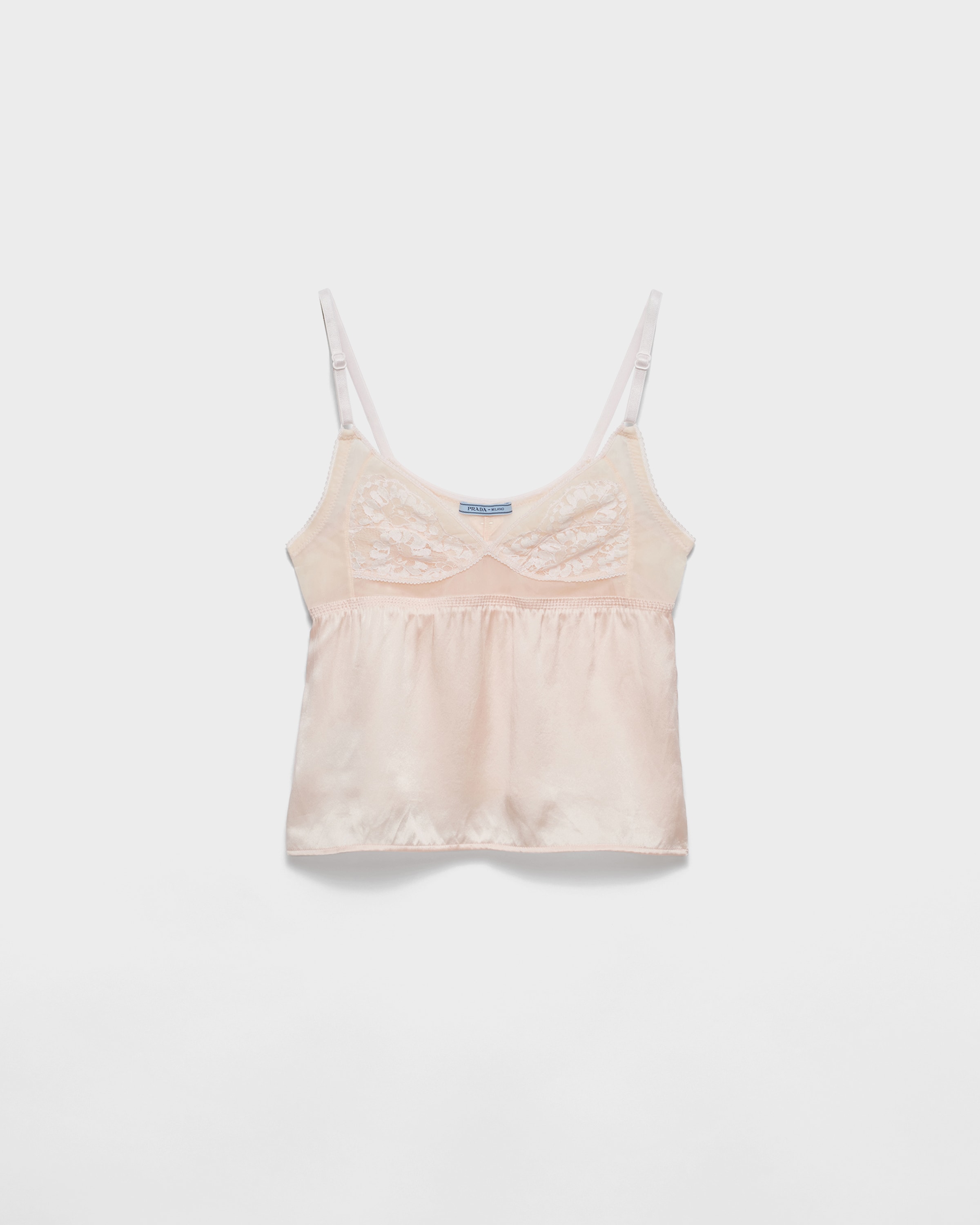 Vintage-Look Satin and Lace Top