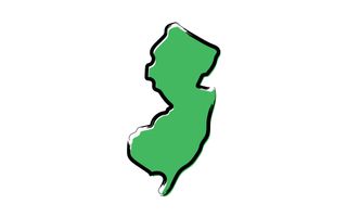 Stylized green sketch map of New Jersey illustration