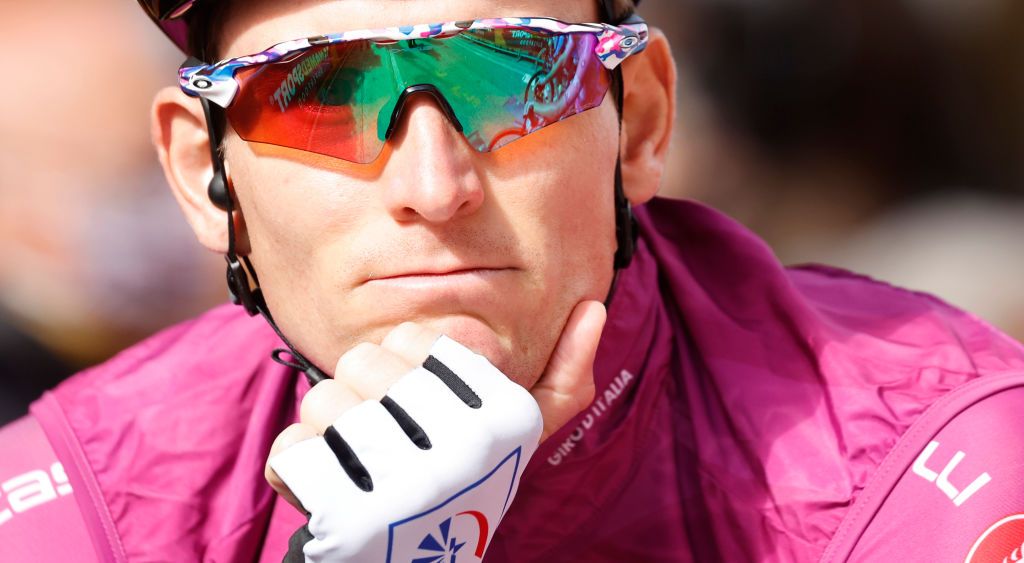Team GroupamaFDJ rider Frances Arnaud Demare wearing the best sprinters mauve jersey looks on prior the start of the 10th stage of the Giro dItalia 2020 cycling race a 177kilometer route between Lanciano and Tortoreto on October 13 2020 Photo by Luca Bettini AFP Photo by LUCA BETTINIAFP via Getty Images