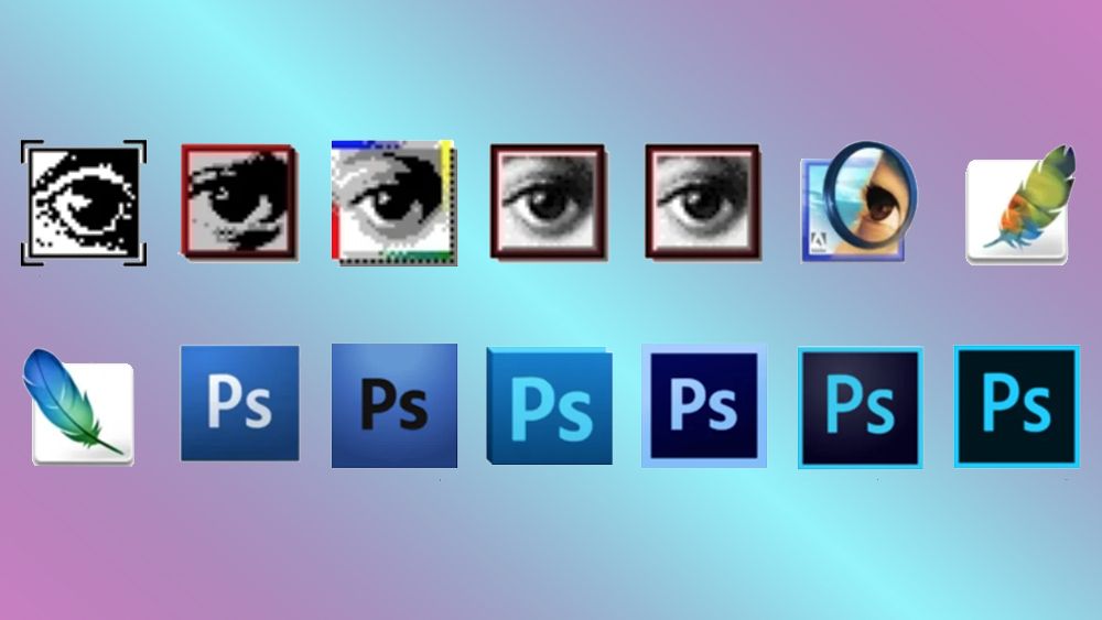 Photoshop logos for every version of the software over 35 years