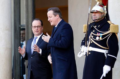 British Prime Minister David Cameron and French President Francois Hollande meet to discuss ISIS
