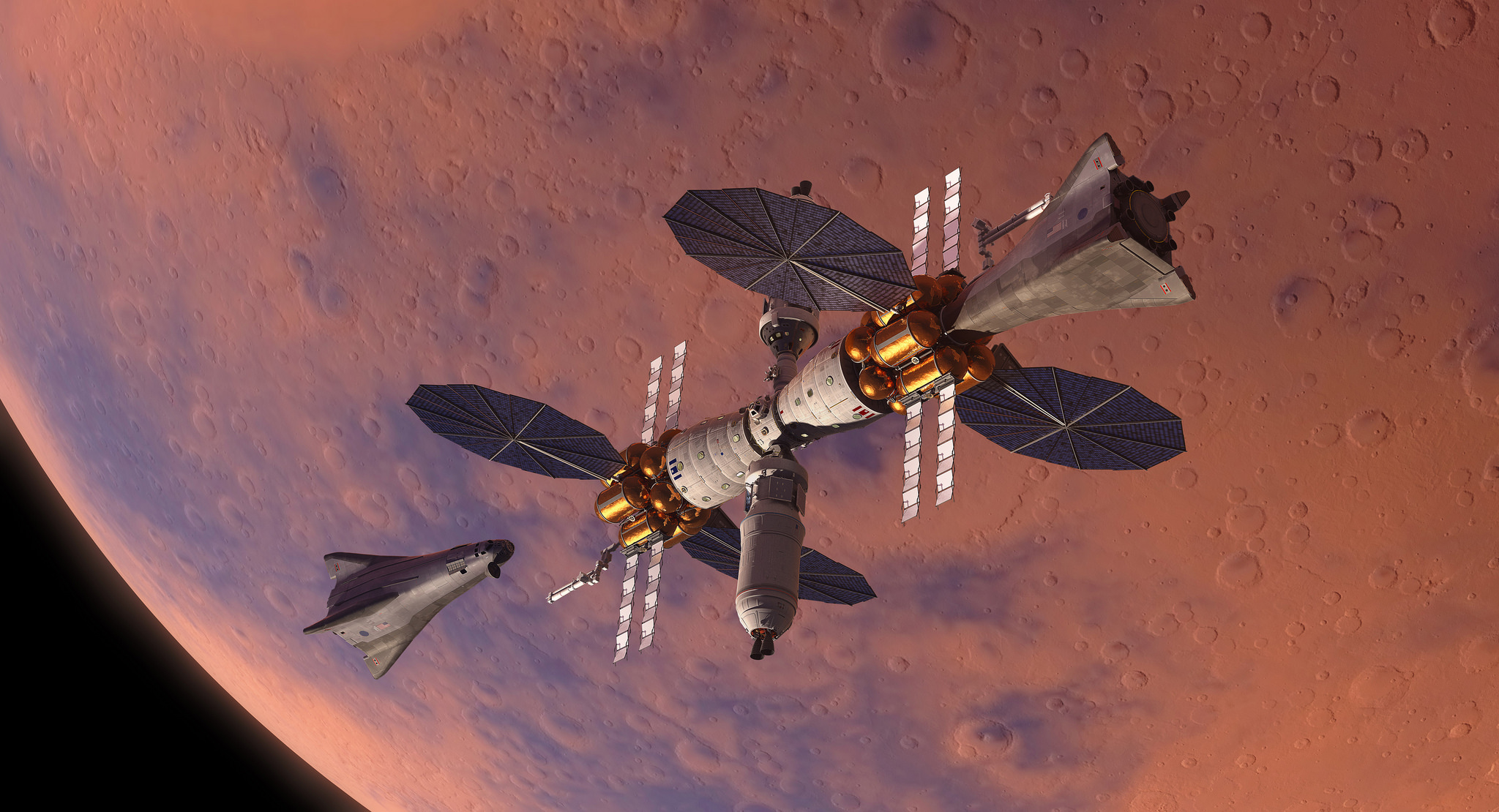 the mission to mars manned landers vehicles