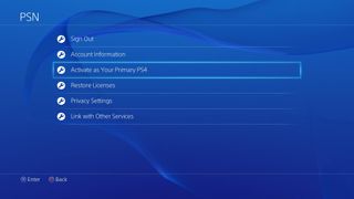 PlayStation 4 settings