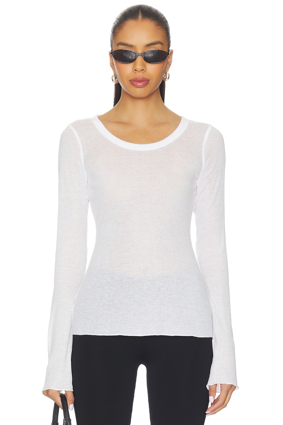 Sheer Cotton Long Sleeve Top