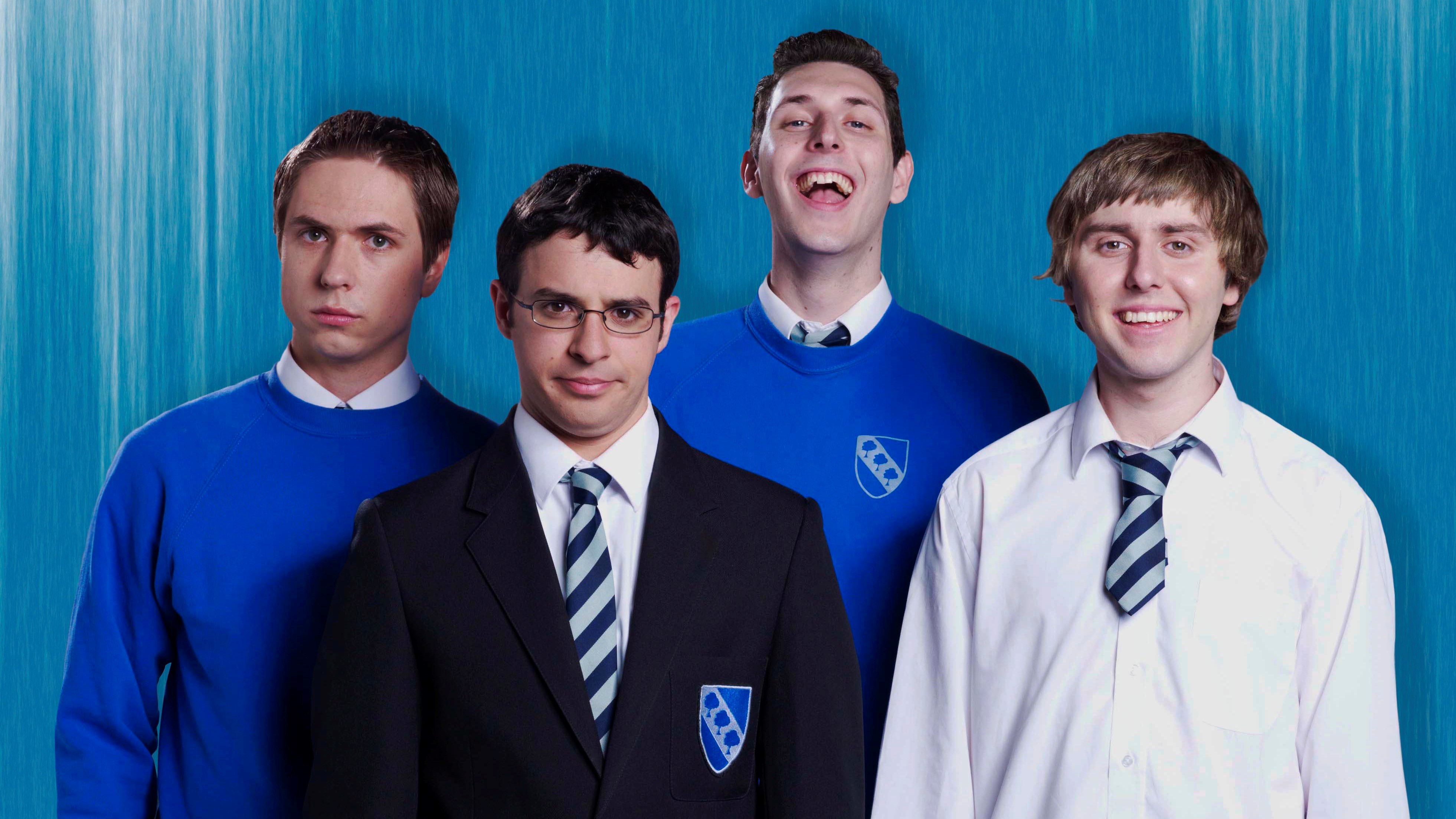 Simon Bird, James Buckley, Blake Harrison, and Joe Thomas in The Inbetweeners