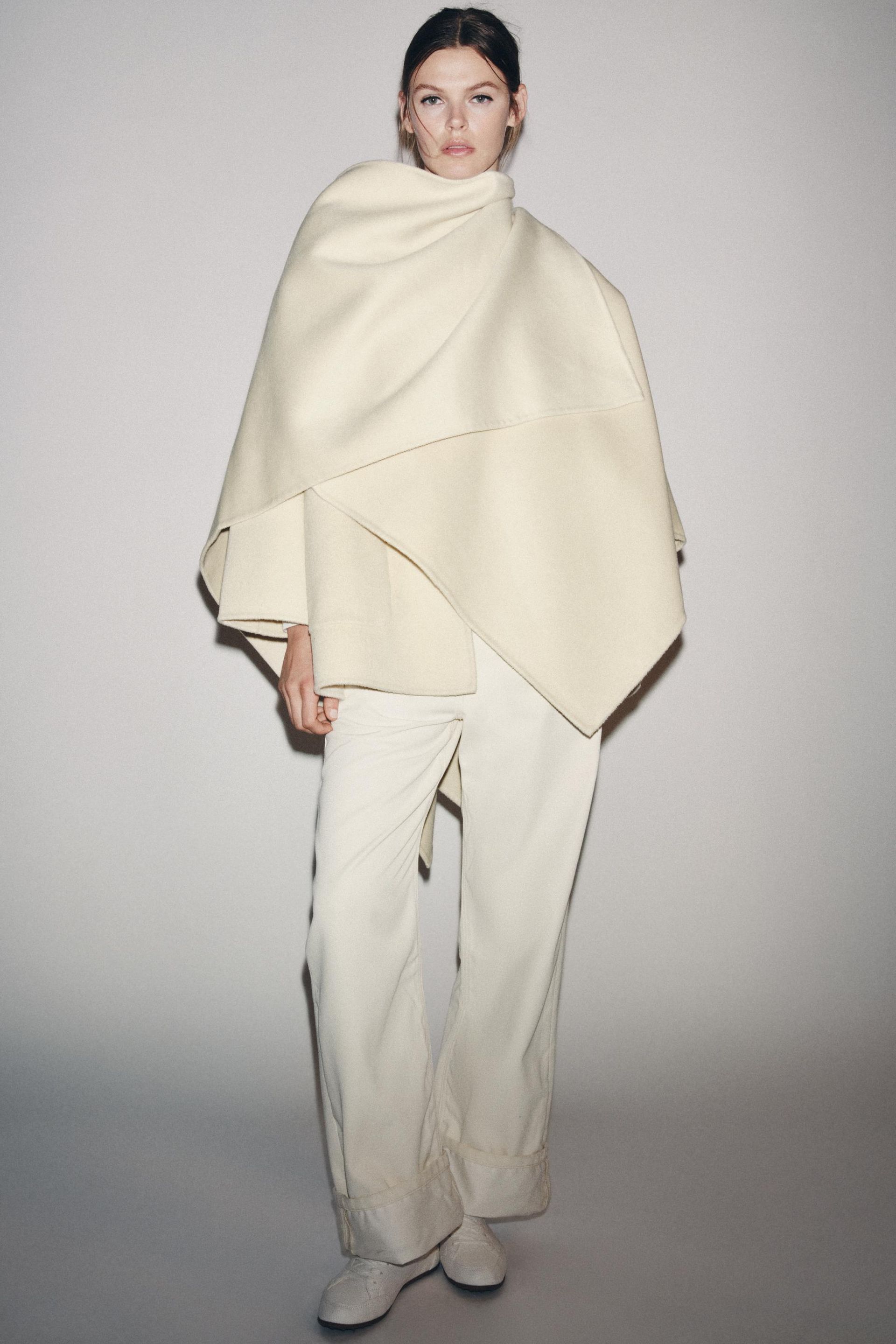 Zw Collection Wool Blend Cape Coat