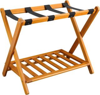 Wooden luggage rack from Amazon.
