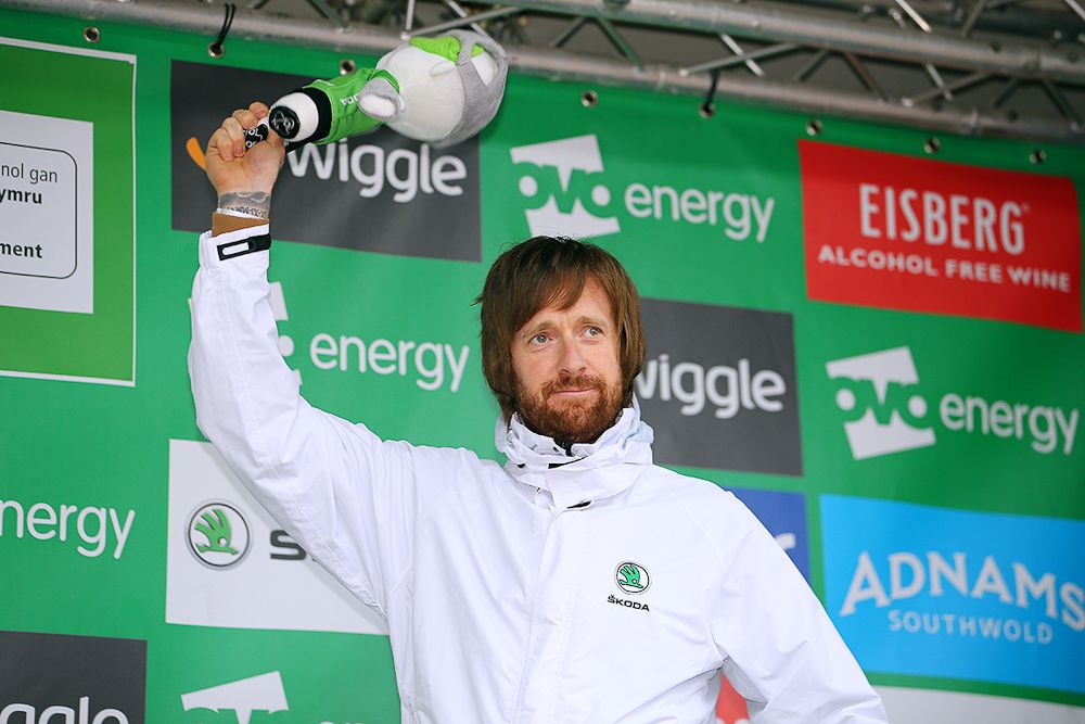 Bradley Wiggins was on hand for the final podium ceremony.