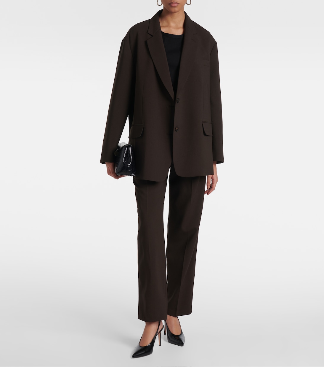 Bea Oversized Blazer in Brown - the Frankie Shop