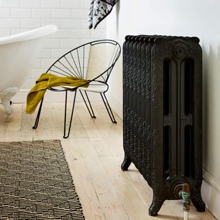 bathroom with black radiator